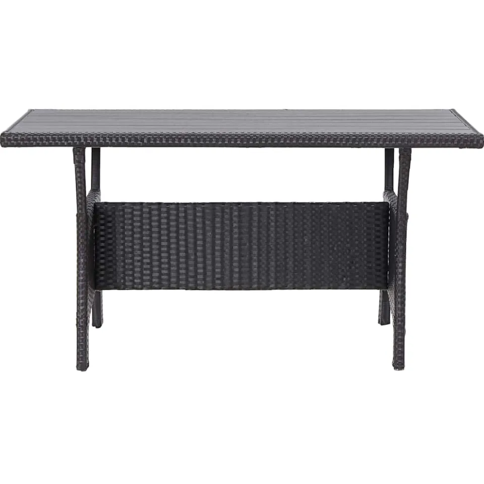 vidaXL Tuintafel 120x70x66 cm poly rattan zwart, foto 2
