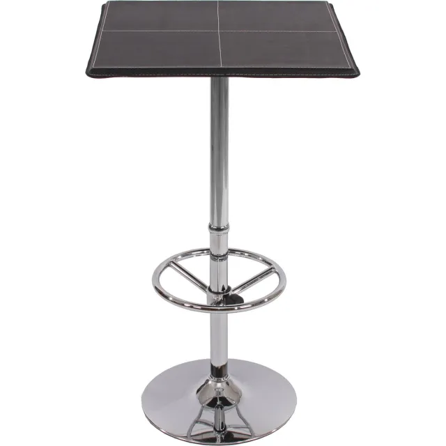 MCW Bartafel Bistrotafel Chicago met voetensteun, vierkant 110x63x63cm MVG-gecertificeerd ~ zwart