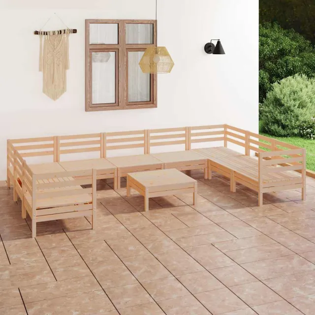 vidaXL 10-delige Loungeset massief grenenhout bruin, foto 2