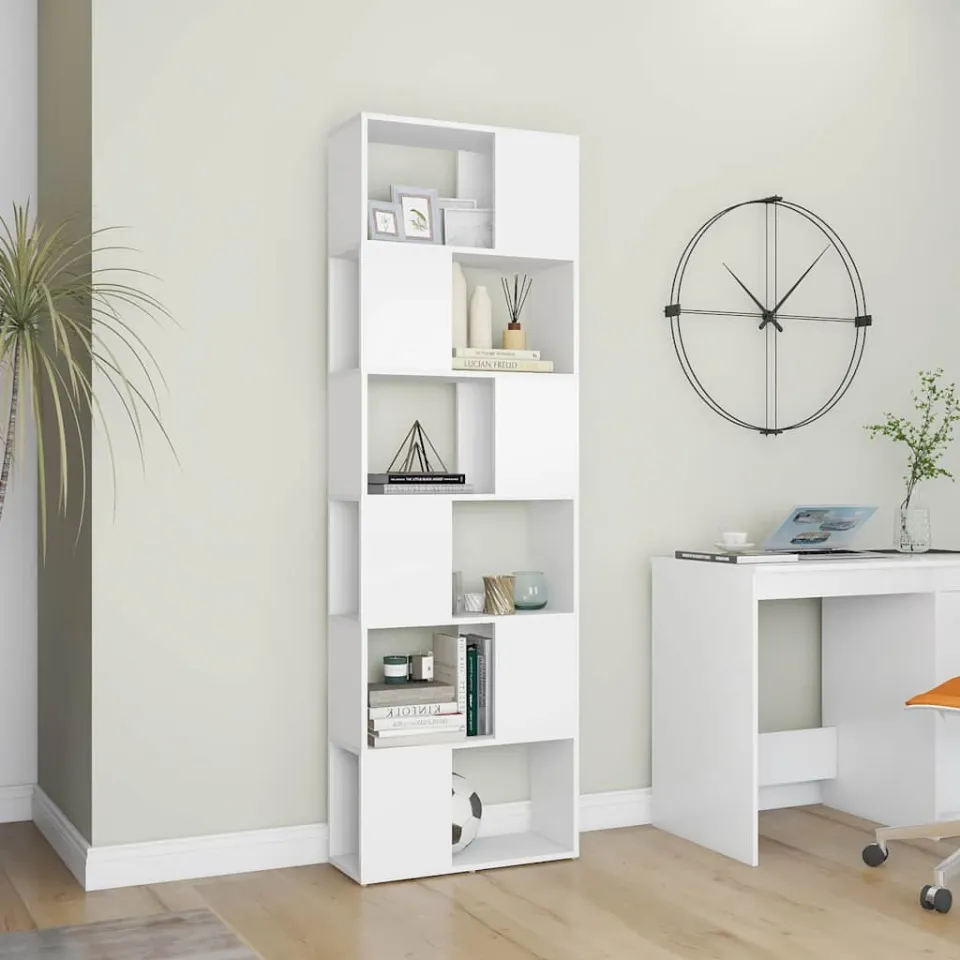 vidaXL Boekenkast/kamerscherm 60x24x186 cm wit, foto 3