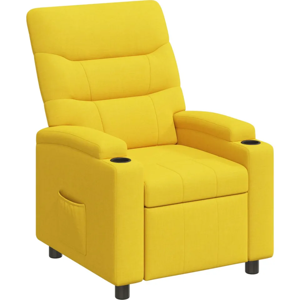 vidaXL Ligstoel Licht Geel 75 x 95 x 103 cm Stof Lemon Chiffon