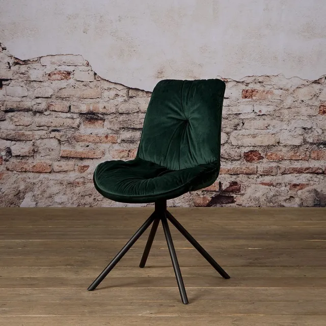 sidd Palma sidechair - fabric Bluvel 78 green Groen