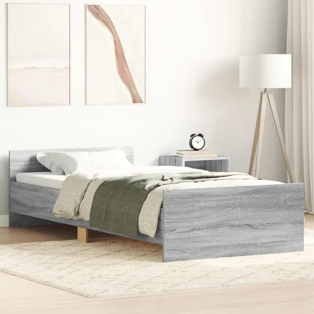vidaXL Bedframe Grijs Sonoma 80 x 200 cm Bewerkt hout