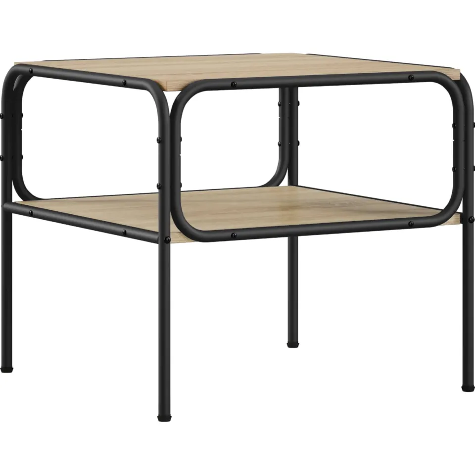 vidaXL Bijzettafel Sonoma Eiken 100 x 50 x 46 cm Bewerkt hout, foto 3