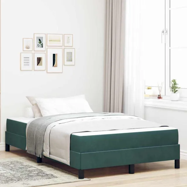 vidaXL Boxspringbed met matras Donkergroen 120 x 200 cm Stof