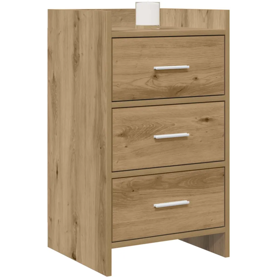 vidaXL Nachtkastjes Artisanaal eiken 40 x 36 x 70 cm Bewerkt hout Bruin