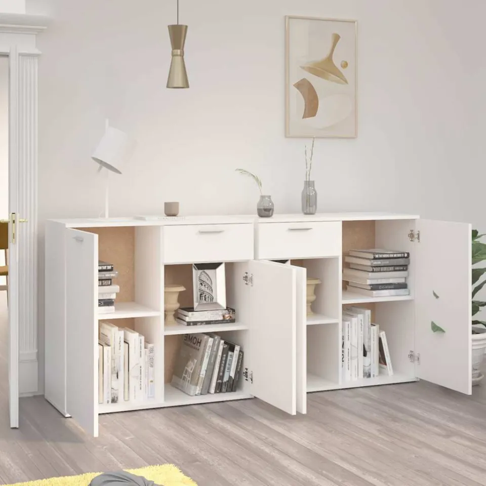 vidaXL Dressoir 160x36x75 cm bewerkt hout wit, foto 2