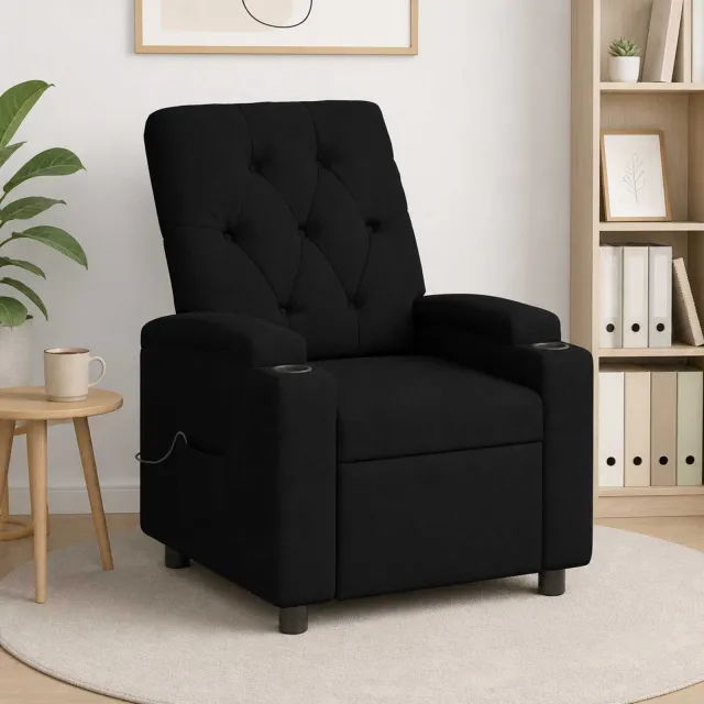 vidaXL Massage-relaxstoel Zwart 75 x 95 x 101 cm Stof, foto 2