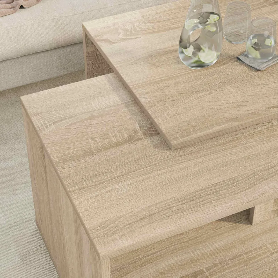 vidaXL Koffietafel Set 2 st Sonoma Eiken 90 x 48 x 40 cm Bewerkt hout, foto 4