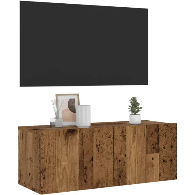 vidaXL Tv-wandmeubel 80x30x30 cm bewerkt hout oud houtkleurig Bruin