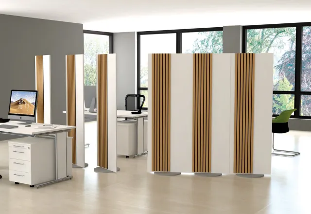 Kerkmann Roomdivider Oxford - draaibaar - wit met eiken