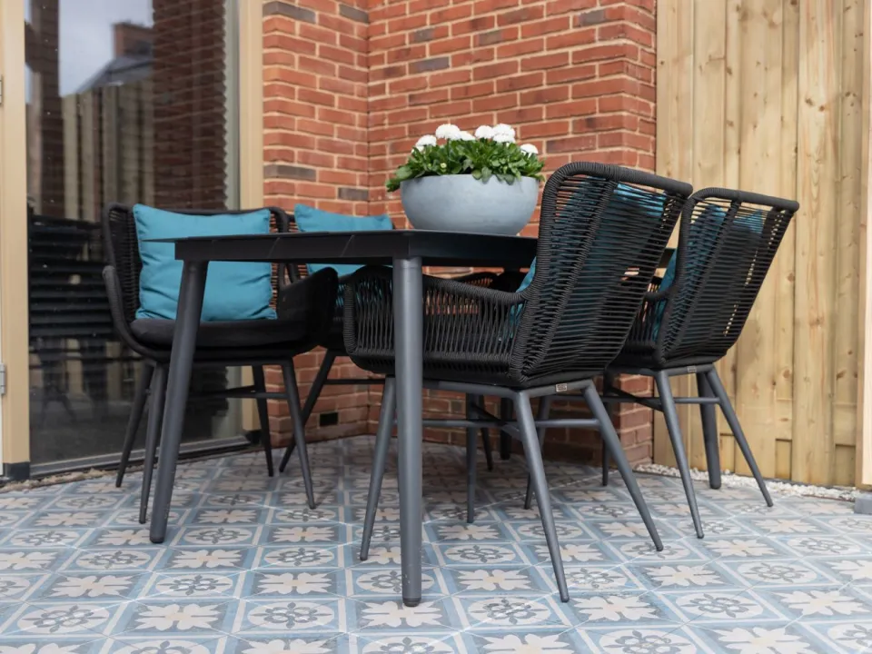 Intenso Furniture Intenso Asti/Sora 160cm dining tuinset 5-delig zwart, foto 4