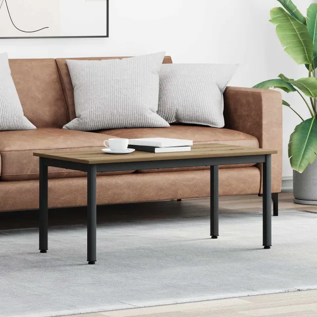 vidaXL Salontafel Ambachtelijk eiken 100 x 50 x 45 cm Bewerkt hout Bruin