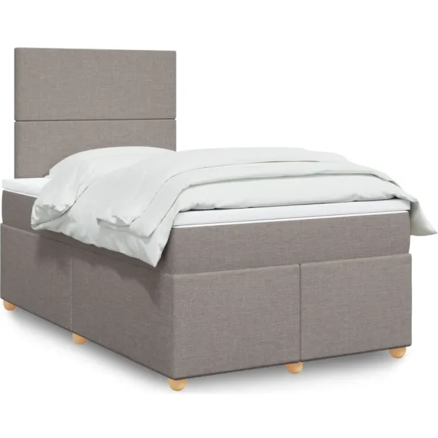 vidaXL Boxspring met matras stof taupe 120x190 cm