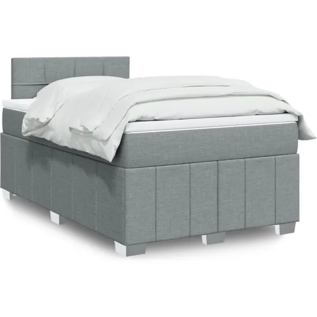 vidaXL Boxspring met matras stof lichtgrijs 120x190 cm grijs