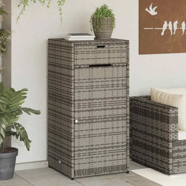 vidaXL Tuinkast 55x55x111 cm poly rattan grijs, foto 2