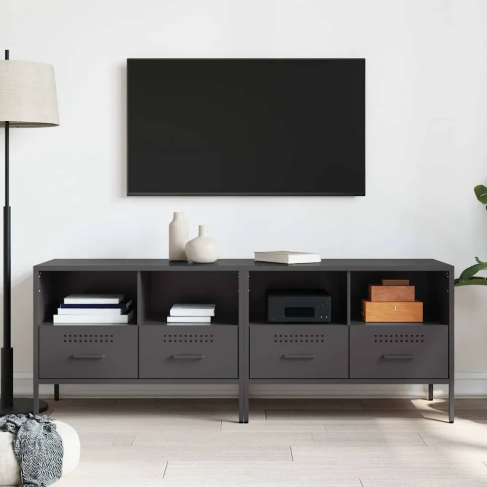 vidaXL Tv-meubelen 2 st 68x39x50,5 cm staal zwart, foto 3