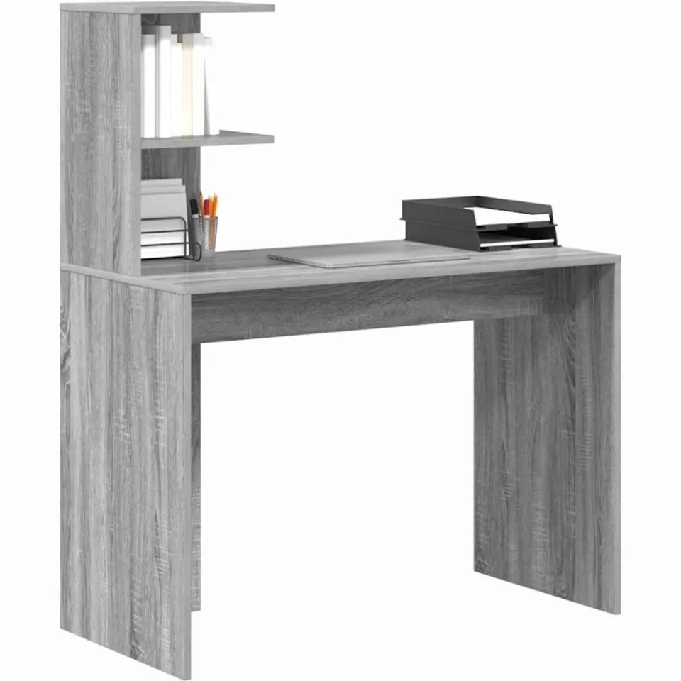 vidaXL Bureau Grijs Sonoma 102 x 50 x 124 cm Bewerkt hout