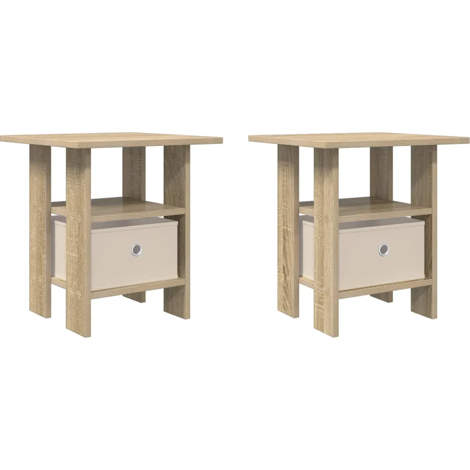 vidaXL Nachtkastje 2 st Sonoma Eiken 41 x 40 x 45 cm Bewerkt hout, foto 3