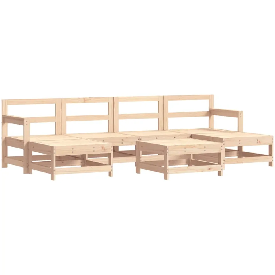 vidaXL 7-delige Loungeset massief grenenhout bruin, foto 4