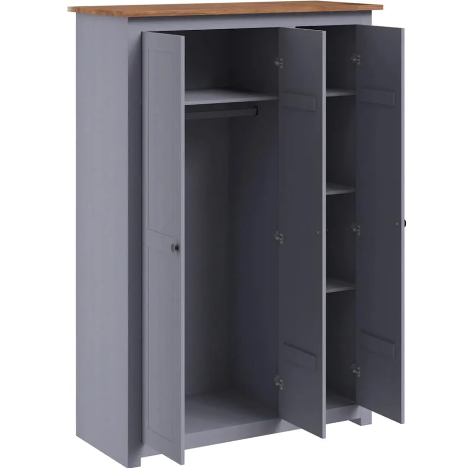 vidaXL Kledingkast Panama Range 118x50x171,5 cm grenenhout grijs