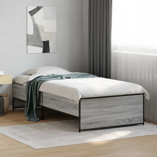 vidaXL Bedframe Grijs Sonoma 80 x 200 cm Bewerkt hout
