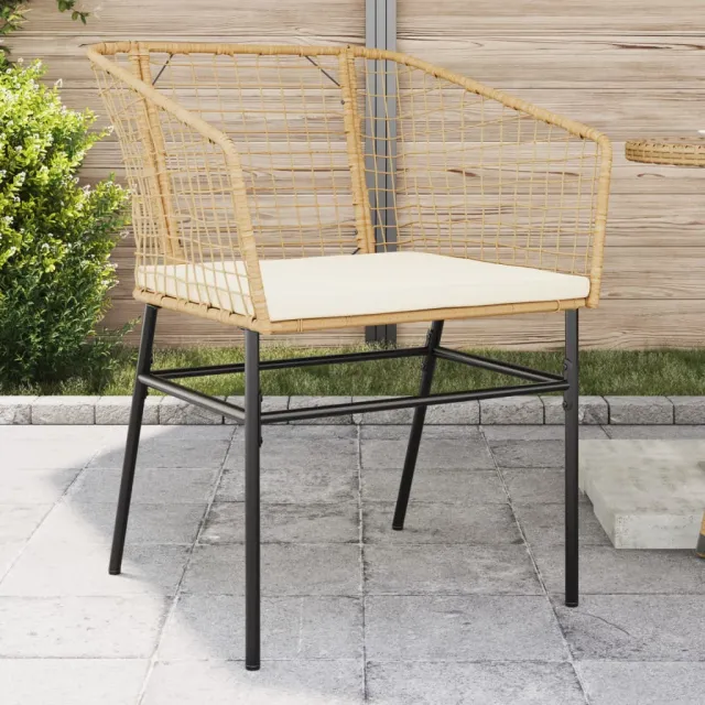 vidaXL Tuinstoelen 2 st met kussens poly rattan bruin