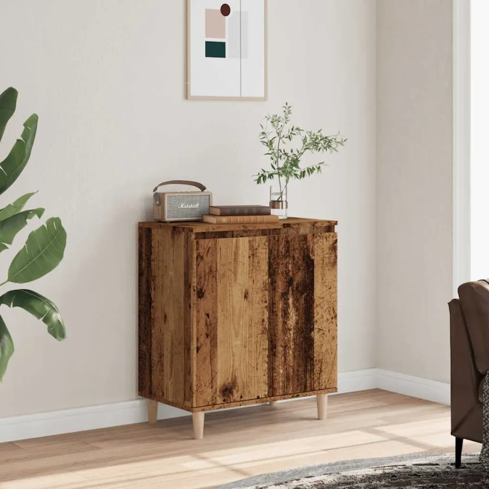 vidaXL Dressoir 60x35x70 cm bewerkt hout oud houtkleurig bruin, foto 2