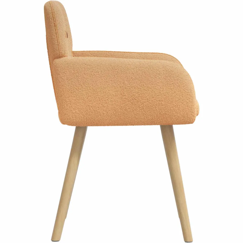 vidaXL Eettafelstoelen 4 st Bouclé Beige 59 x 56,5 x 85 cm, foto 4