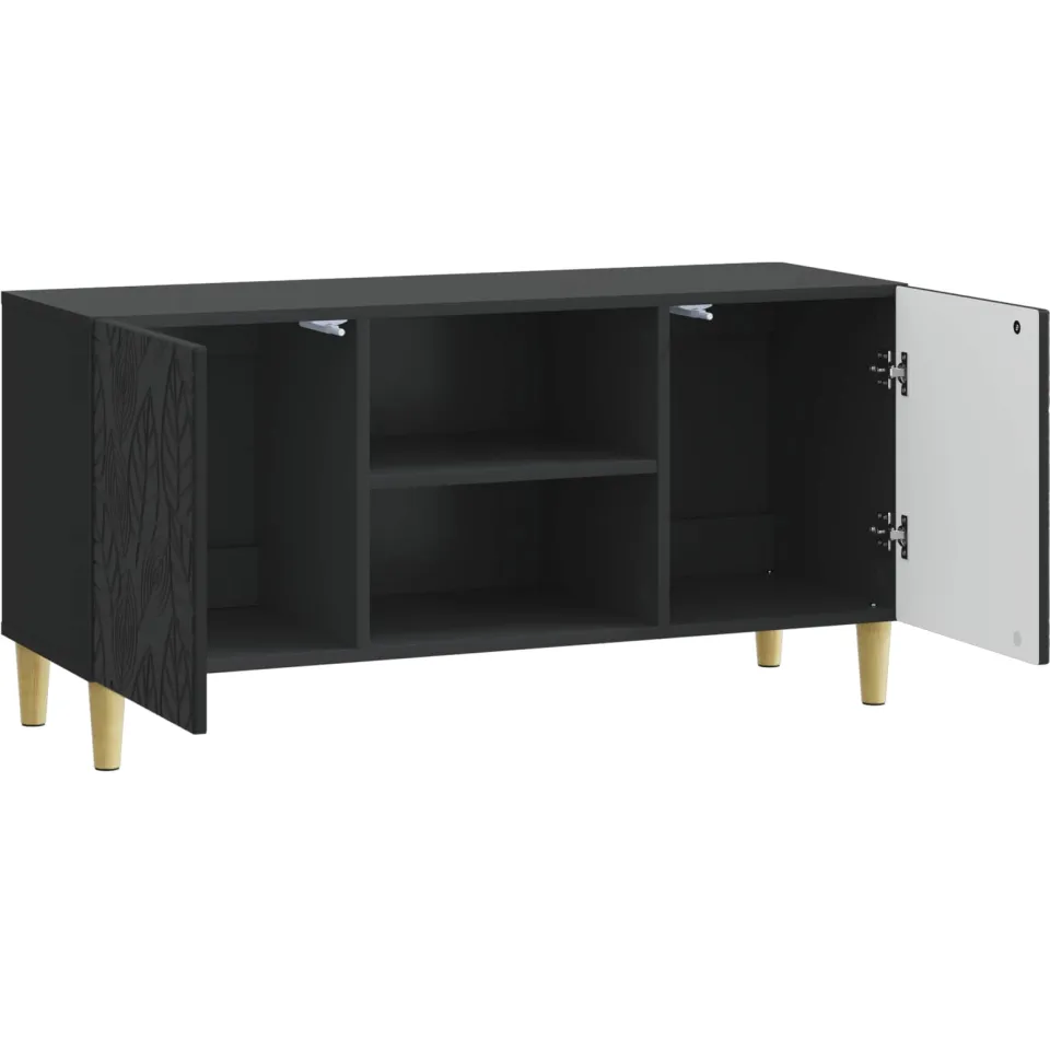 vidaXL TV-kast 102 x 34,5 x 50 cm Zwart Bewerkt hout, foto 4