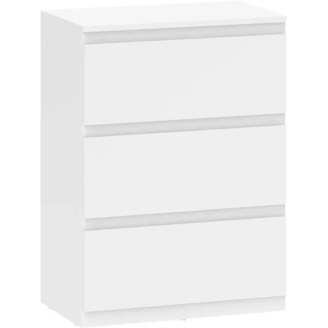 ZYLARO Dressoir - Ladekast met 3 lades - Modern slaapkameropbergmeubel - Wit