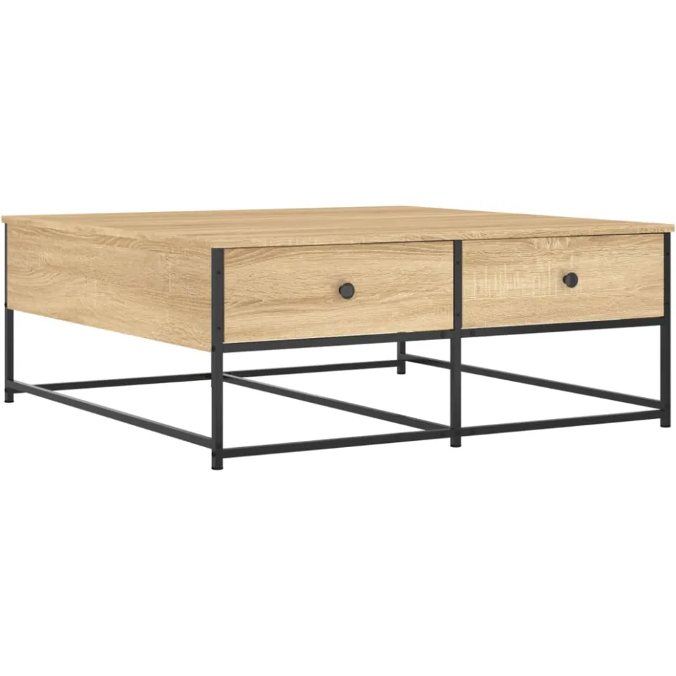 vidaXL Salontafel 100x99x40 cm bewerkt hout sonoma eikenkleurig, foto 3