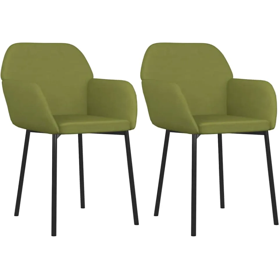 vidaXL Eetkamerstoelen 2 st fluweel lichtgroen groen, foto 3