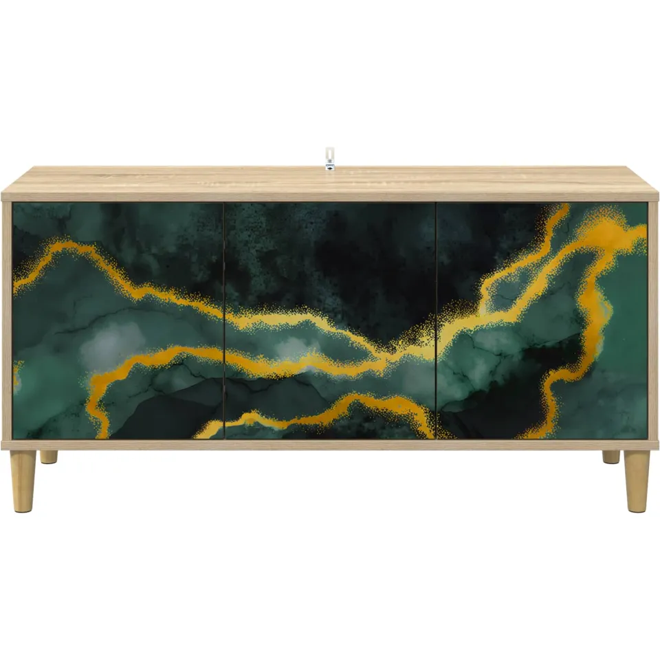 vidaXL Tv-meubel WIJHE 102 x 33 x 50 cm Sonoma Bewerkt hout bruin, foto 4