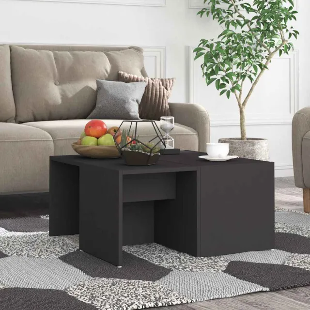 vidaXL Salontafels 4 st 33x33x33 cm bewerkt hout grijs, foto 2