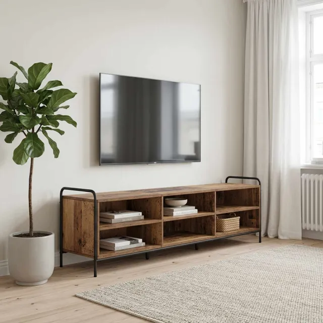vidaXL Tv-meubel 140 x 39,5 x 50 cm Oud hout Bewerkt hout Bruin