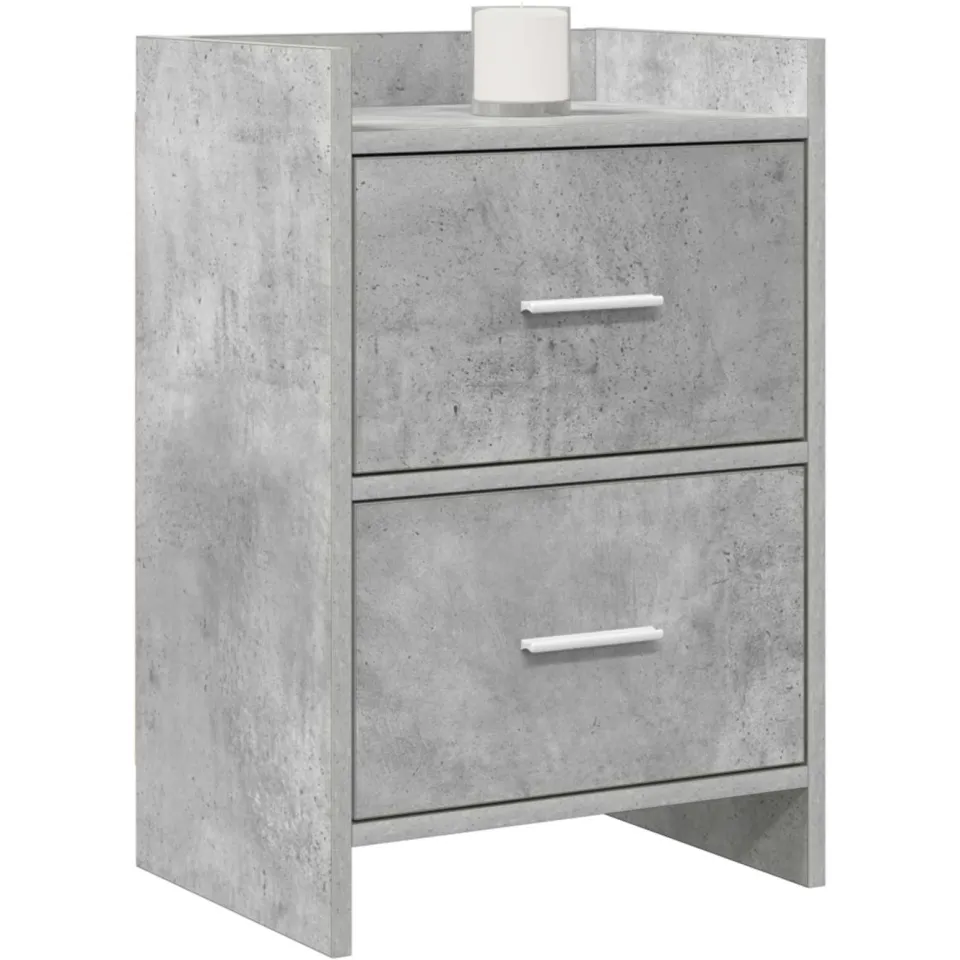 vidaXL Nachtkastjes 2 st Betongrijs 40 x 30 x 60 cm Bewerkt hout