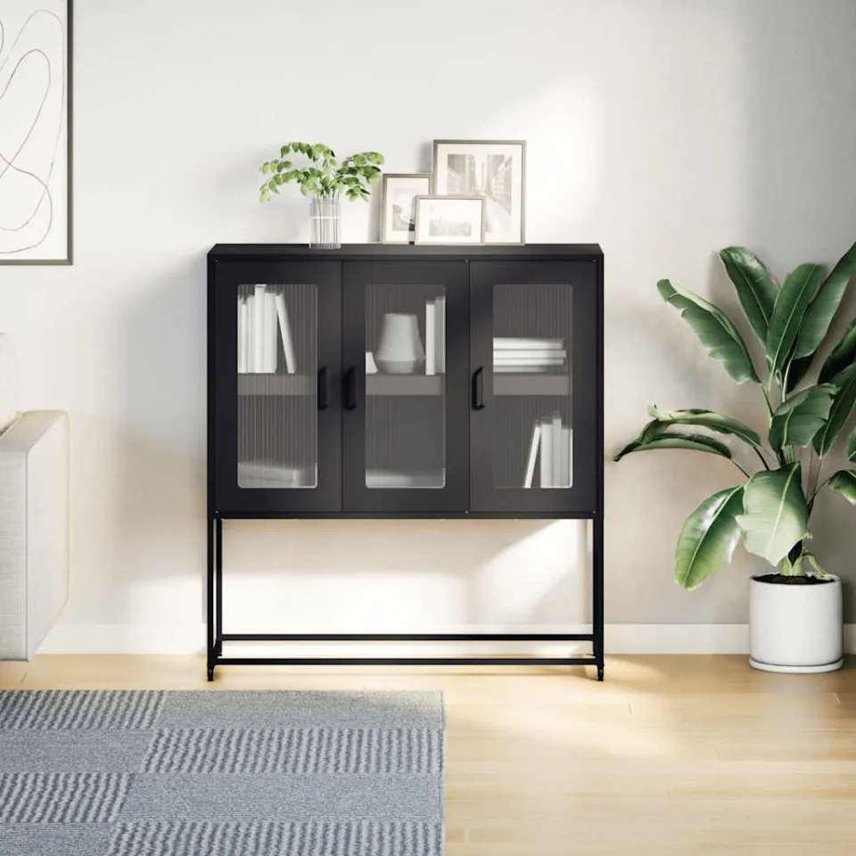 vidaXL Dressoir 100,5x39x107 cm koudgewalst staal antracietkleurig, foto 2