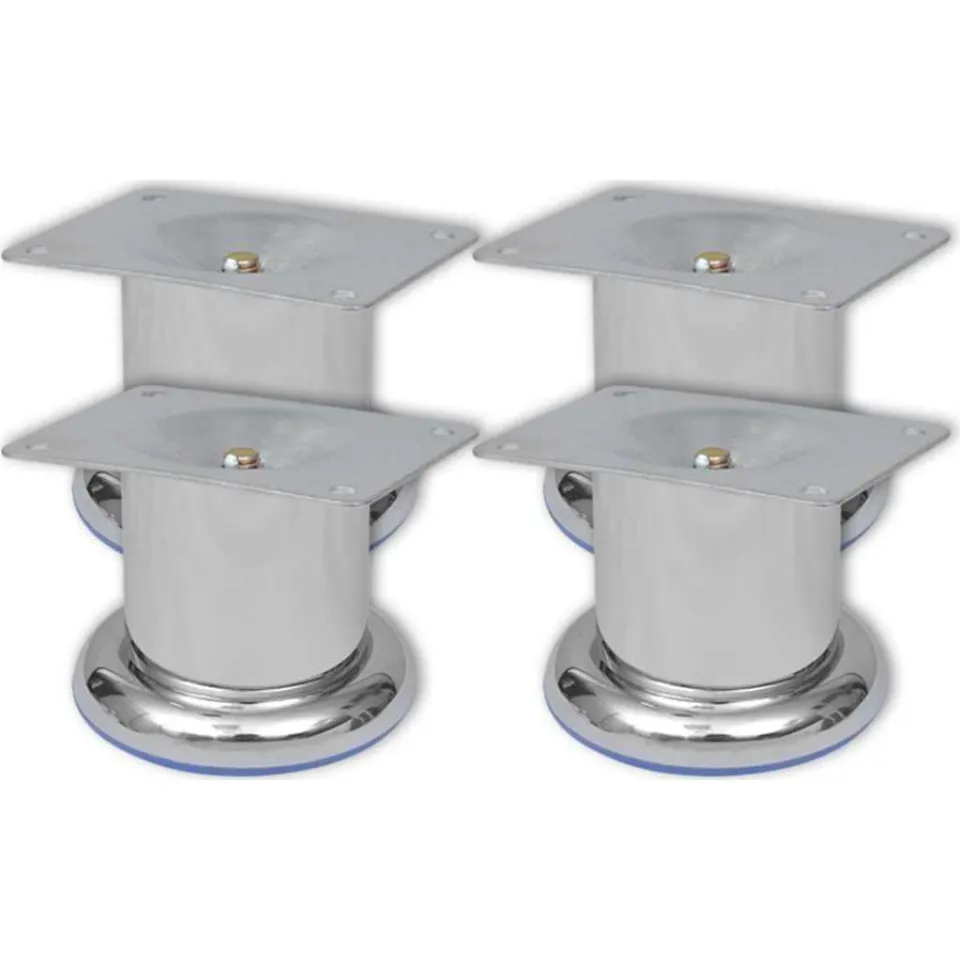 vidaXL Bankpoten 8 st rond 60 mm chroomkleurig, foto 2