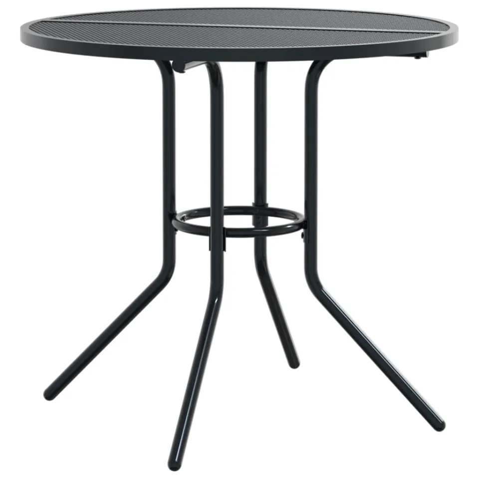vidaXL Terrastafel rond Ø80x72,5 cm gepoedercoat staal antracietkleur Anthraciet