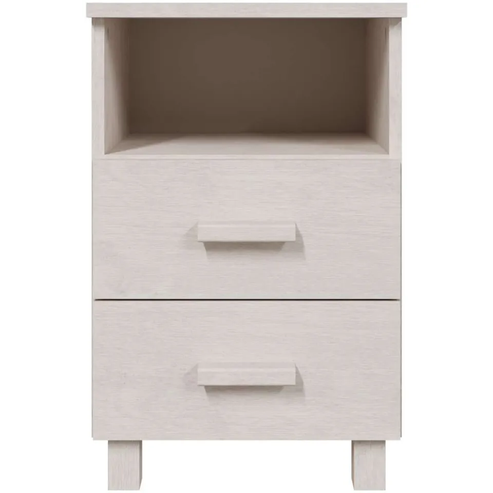 vidaXL Nachtkastjes HAMAR 2 st 40x35x62 cm massief grenenhout wit, foto 4
