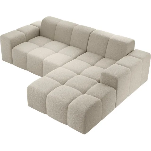 Juskys Hoekbank Merano - Creme - 245 x 68 x 180 cm