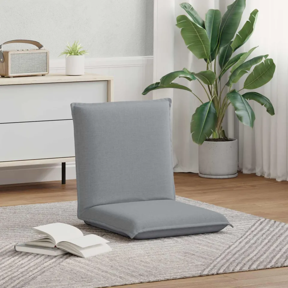 vidaXL Verstelbare vlo stoelen Lichtgrijs Stof, foto 3