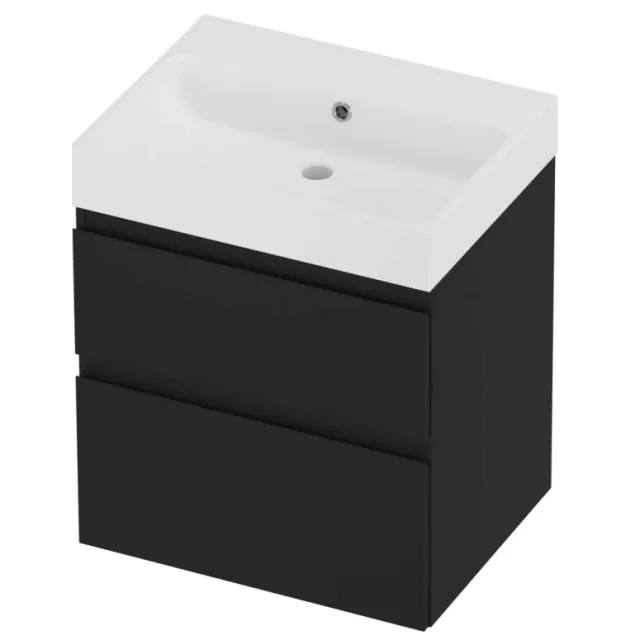 Proline Podium Badmeubelset Polystone Loft Zonder Kraangat 60x46x70 cm Mat White Mat Zwart