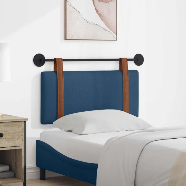 vidaXL Hangend hoofdbord Blauw Antiek PU