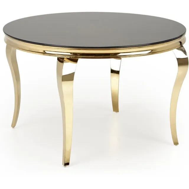 home style Ronde eettafel Reginald 120 cm zwart met goud