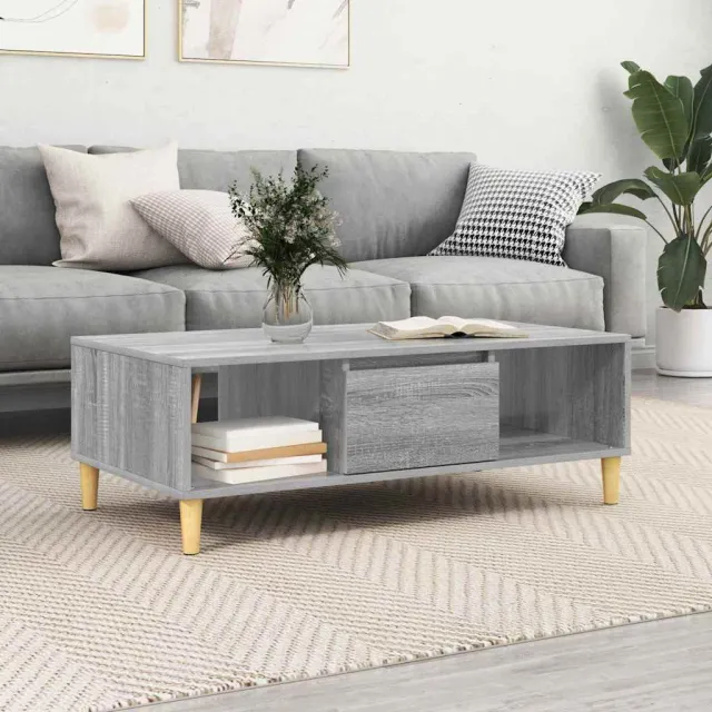 vidaXL Salontafel Grijs Sonoma 102 x 55 x 35 cm Bewerkt hout