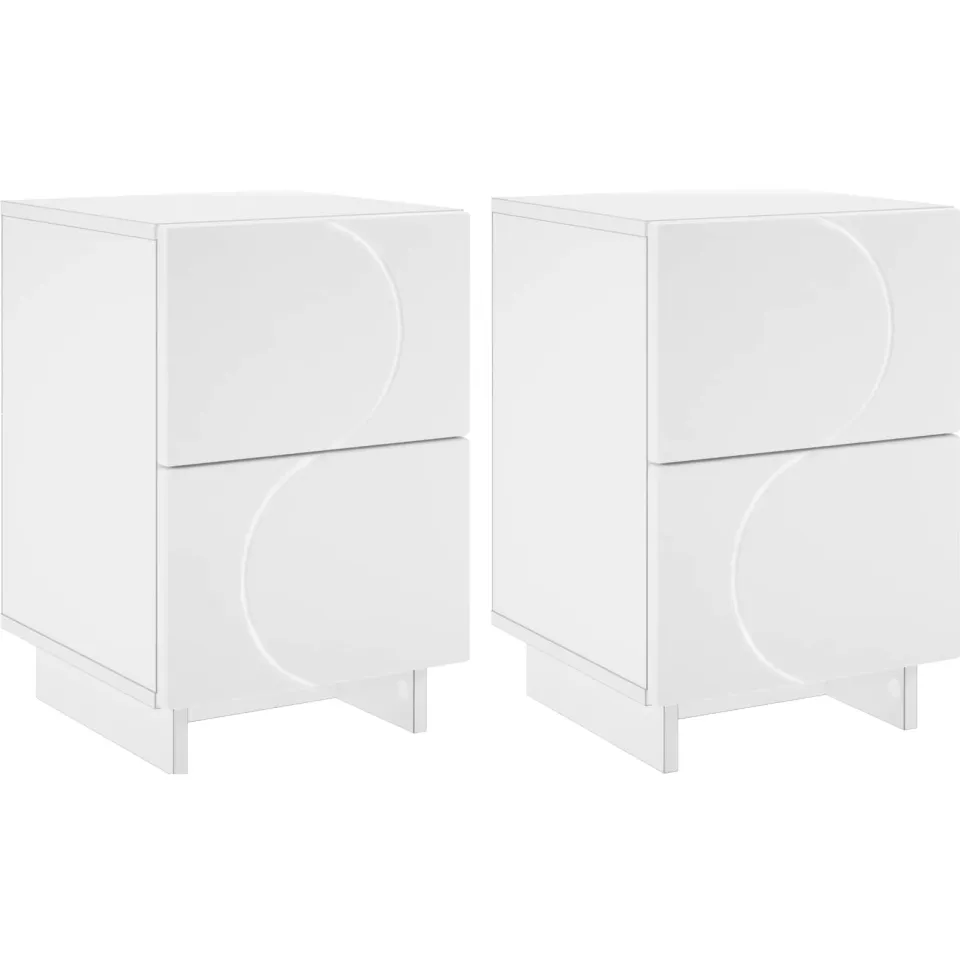 vidaXL Nachtkastje 2 st Wit 33,5 x 34,5 x 50 cm Bewerkt hout, foto 3