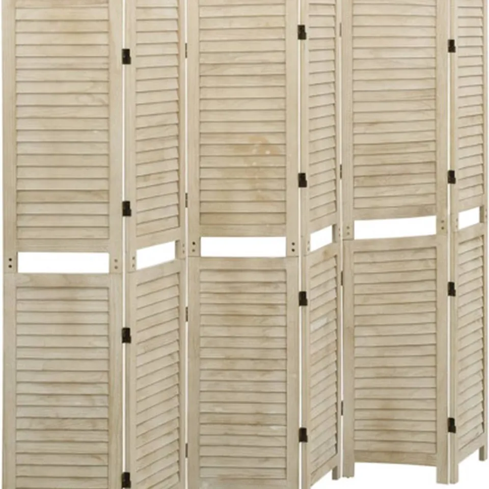 vidaXL Kamerscherm met 6 panelen 210x165 cm massief paulowniahout bruin, foto 2