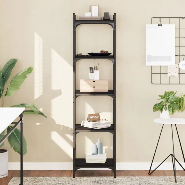 vidaXL Boekenkast 5-laags 40x30x154 cm bewerkt hout zwart, foto 2